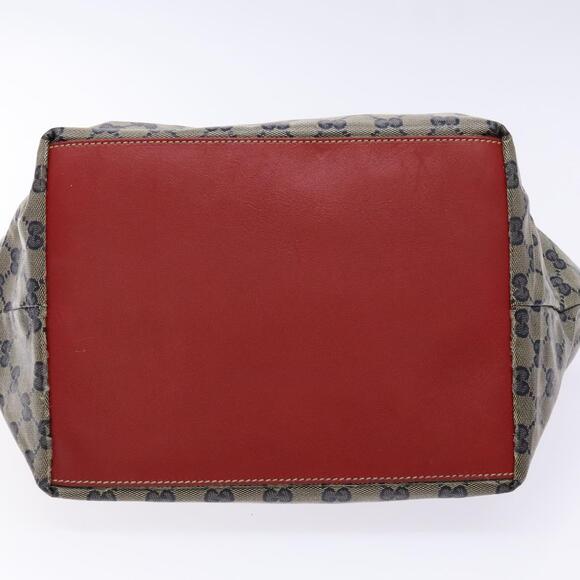 GUCCI GG Crystal Sherry Line Tote Bag Coated Canvas Red Navy - Picture 9 of 13